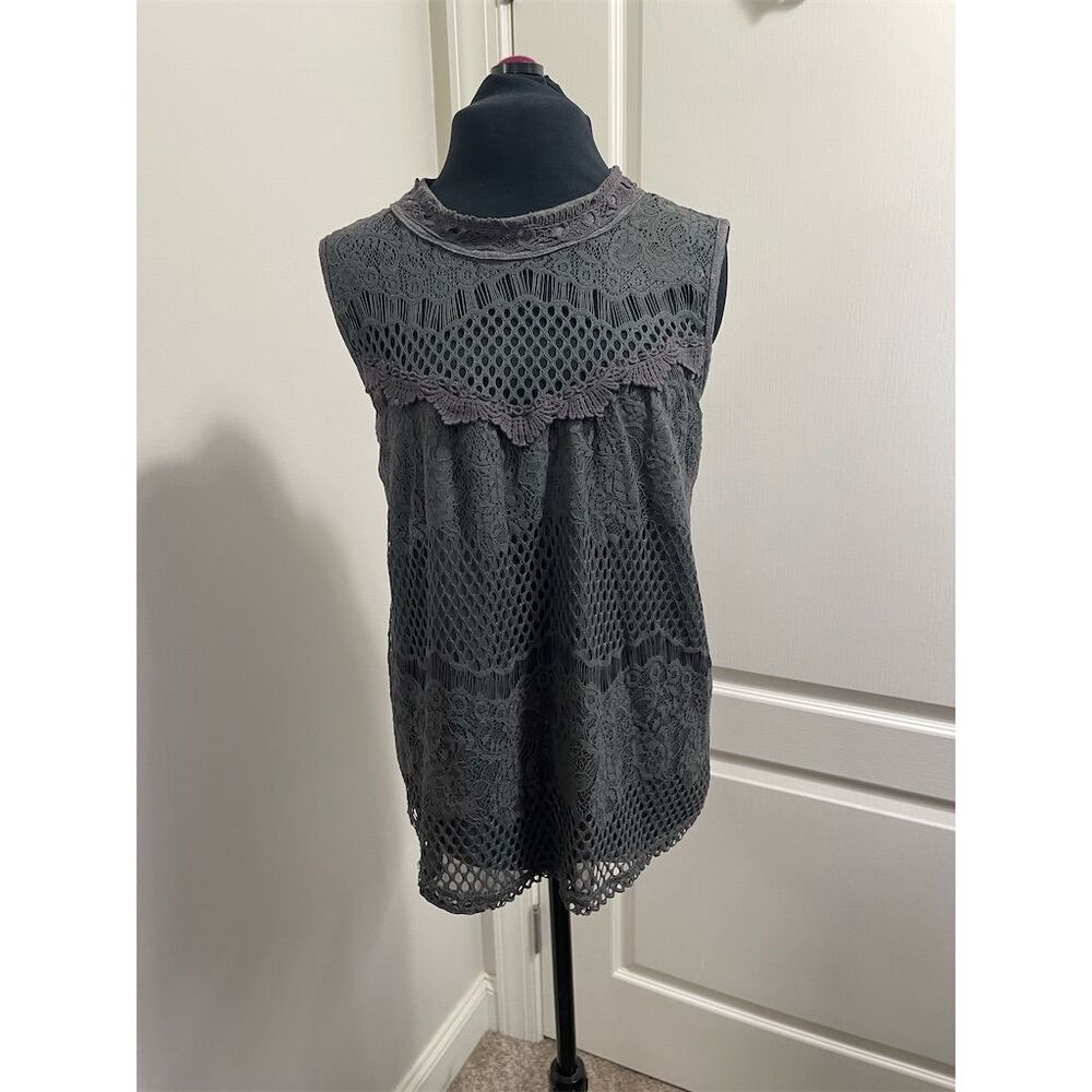 Jolt Women's Sleeveless Crochet Lace Camisole Tank Top Gray Size S. Sku186